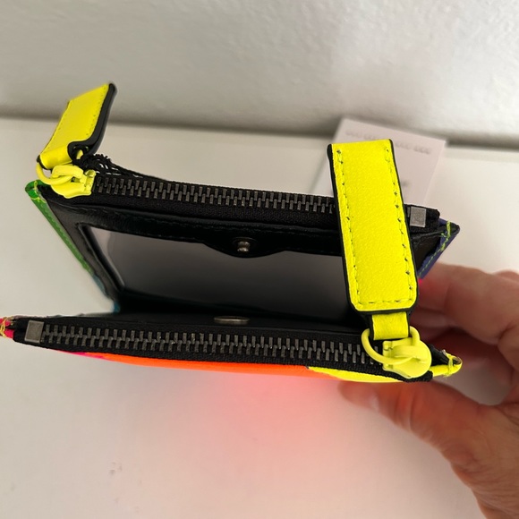 Kurt Geiger London Small  Rainbow Multi color Double zipper Wallet - Picture 7 of 13